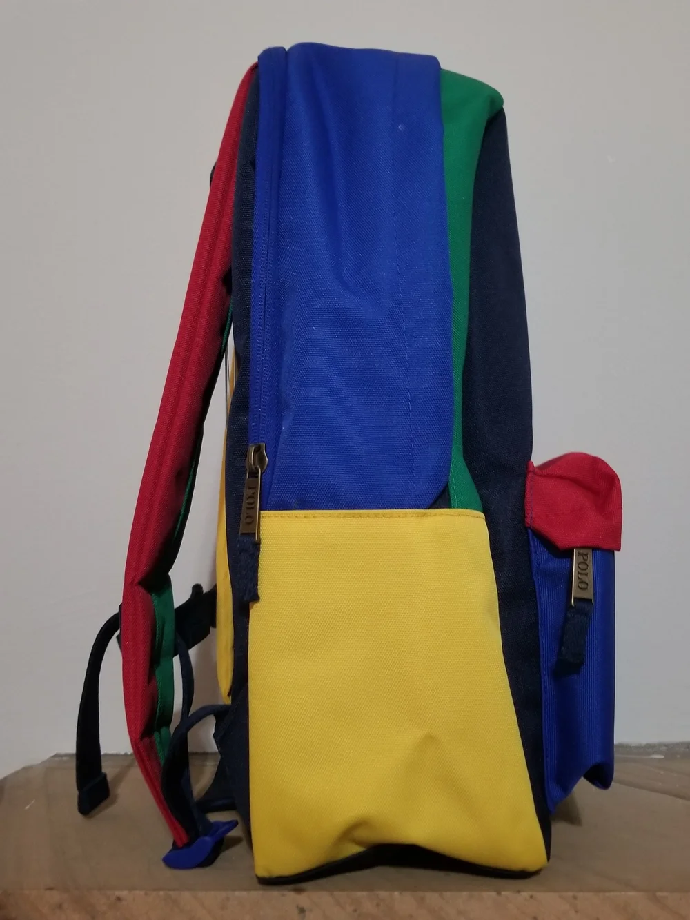NEW! Polo by Ralph Lauren Navy, Blue, Green & Red Colorblock Backpack NWT